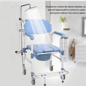 Scaun de toaleta si dus pliabil cu roti